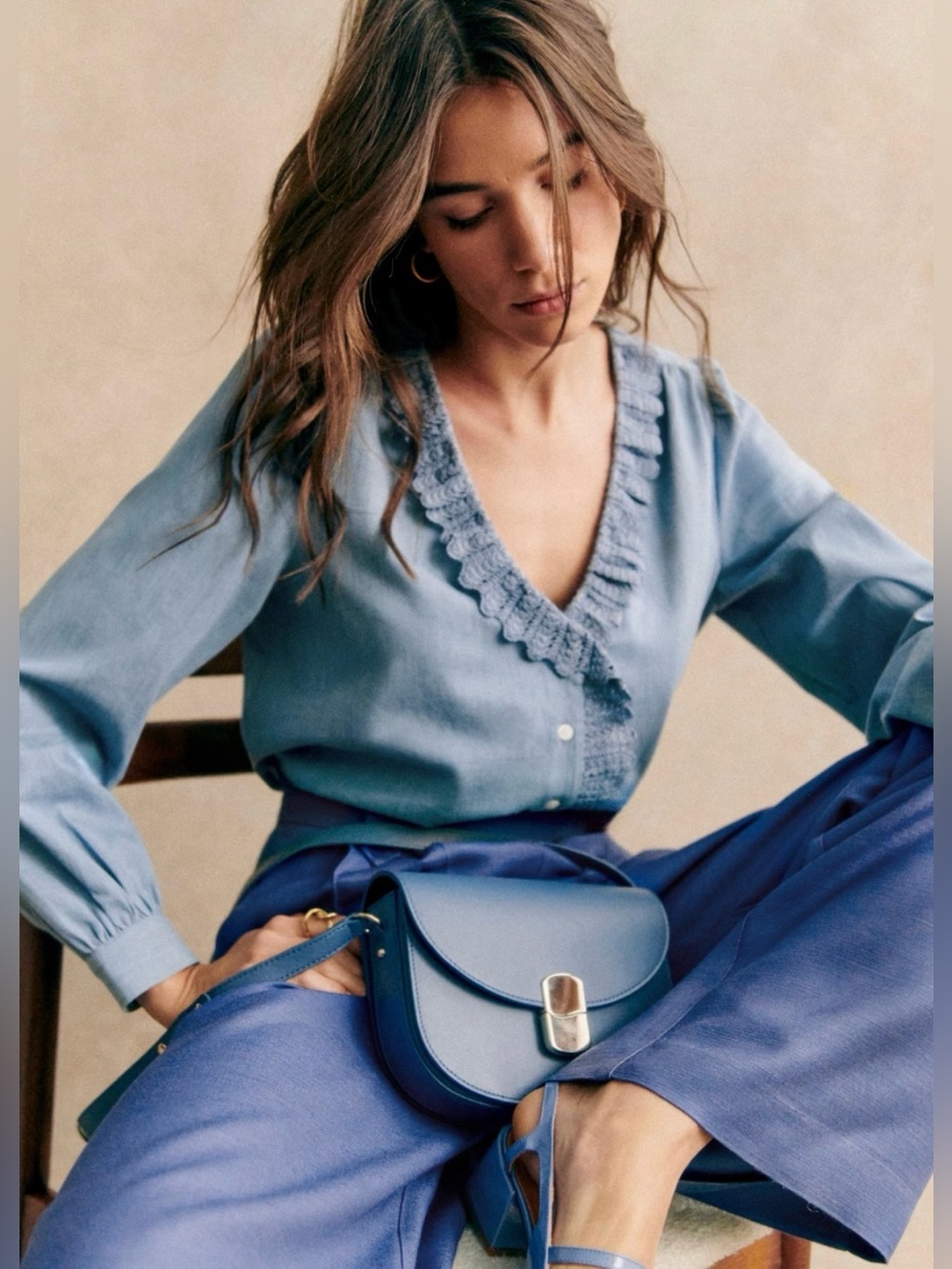 NWT Sézane Rosine Shirt in chambray